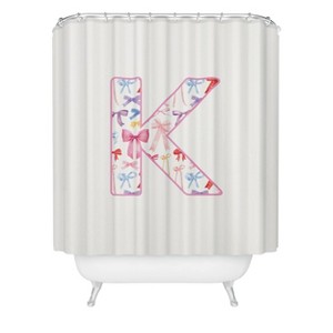 Deny Designs April Lane Art Fancy Bow Monogram Shower Curtain - 1 of 3