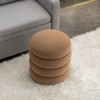 VisioGear Round Ottoman, Soft Velvet Round Ottoman Footrest Stool for Living Room, Coffee, 16.93"*16.93"*18.5" - 4 of 4