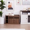 Teamson Pets Robin Large Wooden Cat Litter Box Enclosure with Vent Holes and Storage, Mocha - 3 of 4