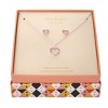 FAO Schwarz Crystal Open Heart Pendant Necklace & Earring Set - 2 of 3
