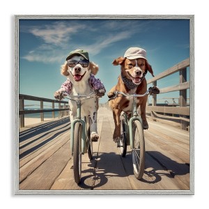 Stupell Industries Funny Bike Riding Dogs Black Framed Giclee Art - 1 of 4
