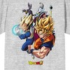 Dragon Ball Super Character Group Shot Adult Athletic Heather Crew Neck Short Sleeve T-shirt - 2 of 3