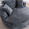 Round Chenille 360° Swivel Barrel Chair with Fluffy Cushion, Space-Saving and Modern Sleeper for Living Room - 2 of 4