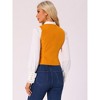INSPIRE CHIC Women's V Neck Sleeveless Retro Waistcoat Vest - 3 of 4