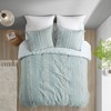 Lyngins Cotton Jacquard Full/Queen Comforter Mini Set, Reversible with Embroidered Stripes & Printed Reverse, Bedding Set with Comforter & Shams - 3 of 4