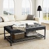 Alex Leather rectangle tufted coffee table with metal base| ARTFUL LIVINIG DESIGN - 2 of 4