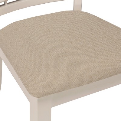 Bayberry White Wood Dining Chair with Cream Upholstery