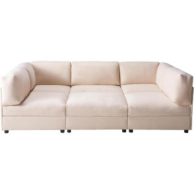 AMERLIFE U-Shaped Modular Sectional Sofa with Ottoman, Oversized Couch for Living Room