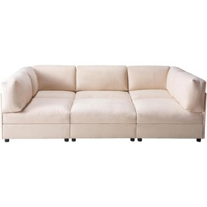 AMERLIFE U-Shaped Modular Sectional Sofa with Ottoman, Oversized Couch for Living Room - 1 of 4