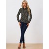 Allegra K Women's Point Collar Long Button Sleeve Button Down Floral Shirt - image 3 of 4