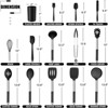 BRINJOY 14-Piece Silicone Cookware Set - Heat-Resistant and Scratch-Resistant Cooking Tools with Stand, Black - 2 of 4