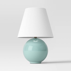 Round Table Lamp with Tapered Shade Blue - Threshold™ - 1 of 4