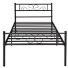 VECELO Metal Platform Bed Frame Simple Mattress Foundation with Vintage Headboard & Footboard - 2 of 4