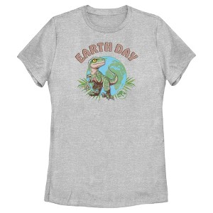 Women's Jurassic World Earth Day Velociraptor T-Shirt - 1 of 4