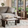 Wooakway 3-Piece Wooden Coffee Table Sets Modern 2 Splicing Design Coffee Tables with End Table Living Room Table Set Black/Natural Wood/Walnut - 2 of 4