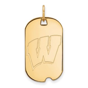 Black Bow Jewelry 14k Yellow Gold Wisconsin Badgers NCAA Pendant - 1 of 3