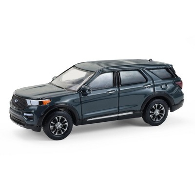 1/64 Greenlight 2024 Ford Explorer, Stone Blue, Showroom Floor Series 7 68070-D