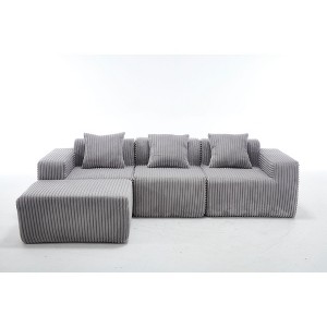 NicBex Modular Sectional Sofa,L-Shape Upholstered Cloud Couch with 3 Pillows for Living Room,Apartment,Office,Gray - 1 of 3