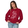 Cute Christmas All is Calm and Bright Women Crewneck Sweatshirt Brisco Brands - 4 of 4