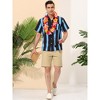 Lars Amadeus Men's Summer Striped Shirts Short Sleeves Button Down Beach Color Block Shirt - 3 of 4