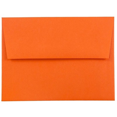 JAM Paper A2 Colored Invitation Envelopes 4.375 x 5.75 Orange Recycled WDBH602