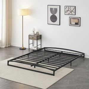 Whizmax Bed Frame Low Profile, 6 Inches White Metal Platform Bed Frame, Mattress Foundation, No Box Spring Needed - 1 of 4