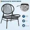 Jojoka 3-Piece Acapulco Chair Set, Outdoor Patio Furniture with 2 Woven Chairs and Glass Top Table, Modern Conversation Set for Balcony or Garden - 3 of 4