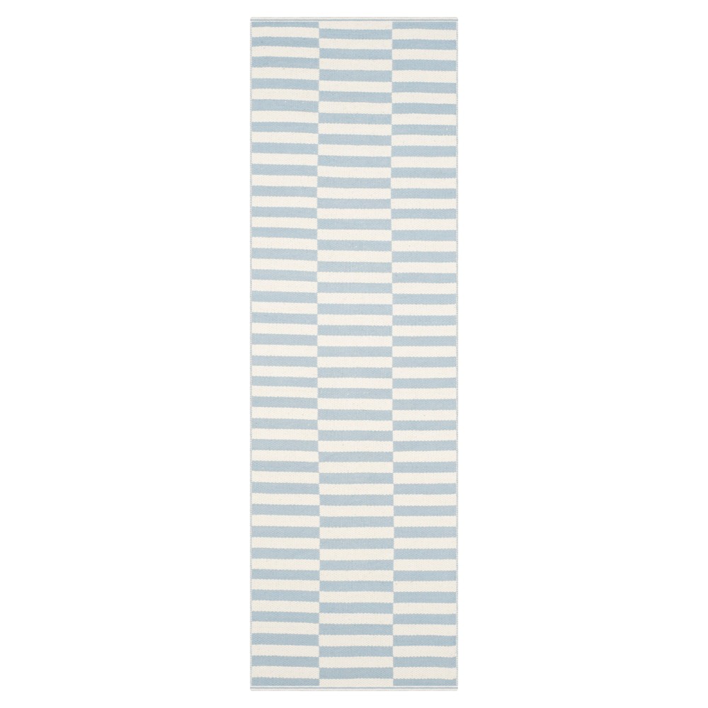 2'3inx7' Juliette Flatweave Runner Ivory/Light Blue - Safavieh