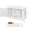 LunaLulinlk White Wooden cat litter box (with partition) - 3 of 4