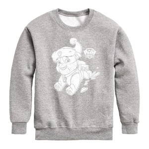 Boys' - Paw Patrol - Rubble Santa Hat Graphic Long Sleeve Fleece Sweatshirt - 1 of 4