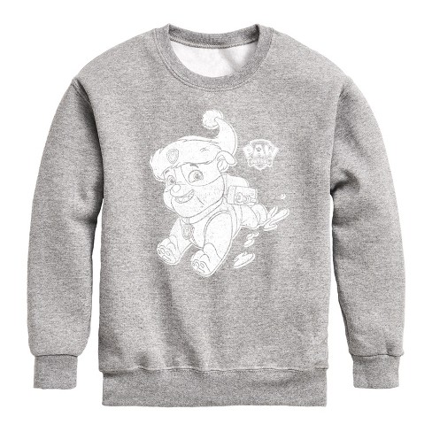 Boys' - Paw Patrol - Rubble Santa Hat Graphic Long Sleeve Fleece Sweatshirt - image 1 of 4