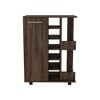 Kitchen Cart with 2 Open Liquor Bottle Shelves and Four Casters - 4 of 4