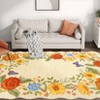 Modern Washable Area Rug, Soft Floral Floor Cover with Non Slip Backing, Low Pile Stain Resistant Floor Carpet for Living Room - 2 of 4