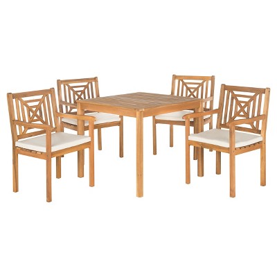 Del Mar 5pc Acacia Wood Dining Set - Brown - Safavieh