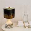 Rustic Table Lamp with Distressed White Base and Black/Gold Shade, Vintage Home Decor, 16.54" Height, 1pc - 3 of 4