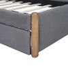 Sapphtopaz Upholstered Platform Bed with Concave Headboard Bed Frame with Slats Support for Apartment, Bedroom - 3 of 4