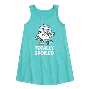 Girls' - Instant Message - Totally Spoiled Graphic Sleeveless Aline Dress - 1 of 4