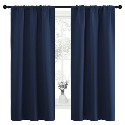 NICETOWN Rod Pocket Blackout Curtains Noise Reducing Thermal Insulated Privacy Drapes for Kitchen Bedroom Living Room 2 Panels