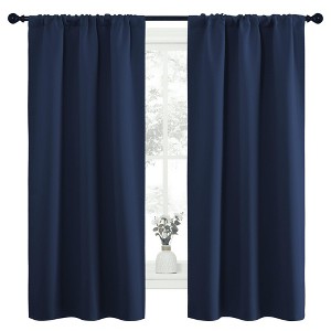 NICETOWN Blackout Curtains Rod Pocket Thermal Insulated Privacy Drapes (2 Panels) - 1 of 4