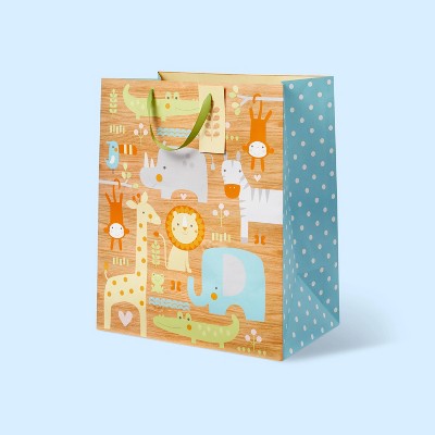 Xlarge Animals on Woodgrain Baby Shower Gift Bag - Spritz™