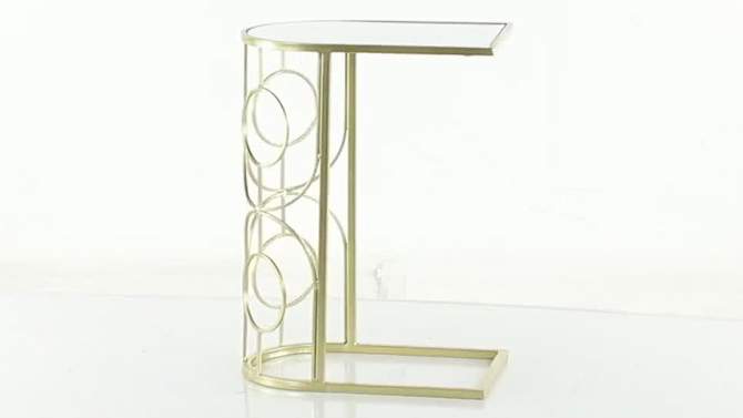 Contemporary Mirrored Accent Table Gold - Olivia &#38; May, 2 of 8, play video