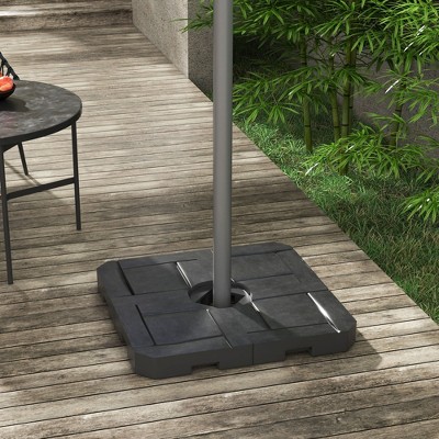 Black Fillable Plastic Patio Umbrella Base Weights Set