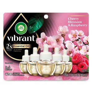 Air Wick Vibrant Scented Oil Air Freshener - Cherry Blossom & Raspberry - 3.38 fl oz/5ct - 1 of 4