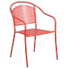 Flash Furniture Oia Commercial Grade 30" Round Indoor-Outdoor Steel Folding Patio Table Set with 4 Round Back Chairs - 4 of 4
