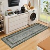 Indoor Modern Bordered Solid Color Area Rugs for Bedroom Living Room Easy Care Washable Soft Low Pile Non Slip Foldable Carpet - 3 of 4