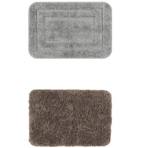 Unique Bargains 2Pcs Non-Slip Extra Thick Microfiber Soft Plush Bath Mats - 1 of 4