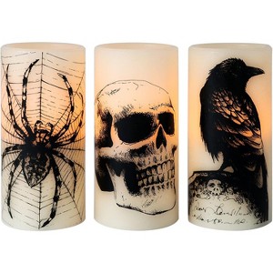 FAAYFIAN Flickering LED Candles Set of 3,halloween decor indoor bathroom - 1 of 1