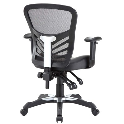 Black Mesh and Vinyl Ergonomic Swivel Office Chair