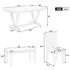 VYNXARIA Modern Style 6-piece Dining Table with 4 Chairs & 1 Bench, Table with Marbled Veneers Tabletop and V-shaped Table Legs (White) - 3 of 4
