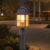 C Cattleya 16in Oil-Rubbed Bronze Outdoor Post Light with Seeded Glass for Walkway, Backyard or Garden - 2 of 4